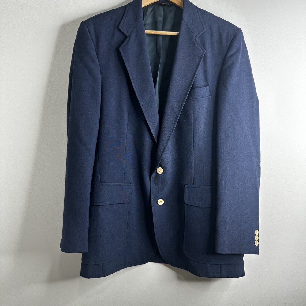 Haggar Blazer Mens 40‎ Wool Blend 2 Button Sport Coat Jacket Made in USA Classic